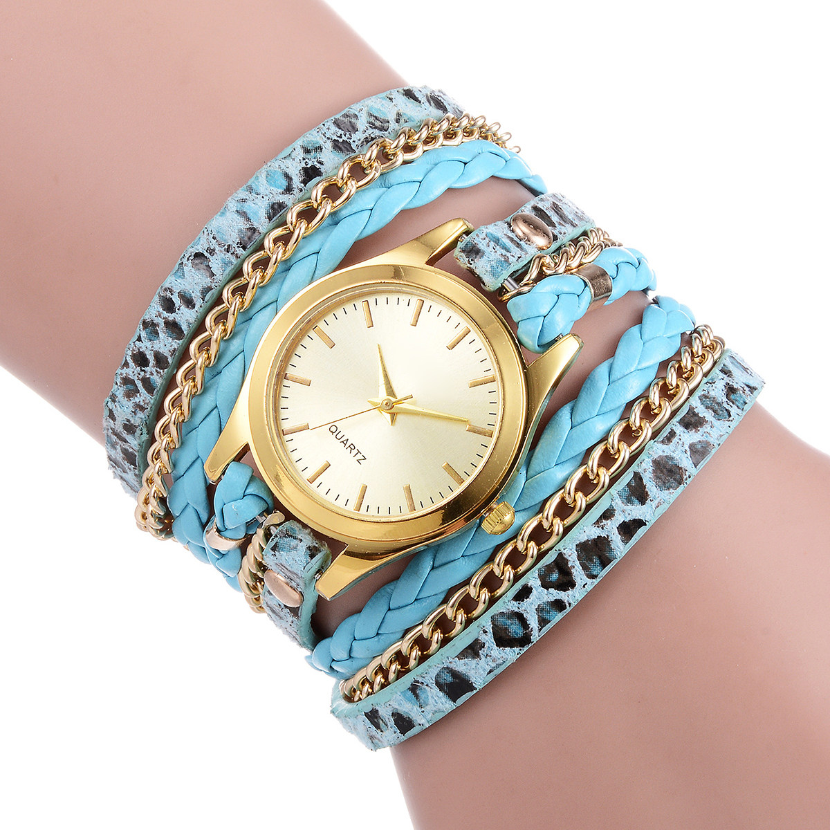 Luxury Watch White - Reloj de cuarzo con textura de