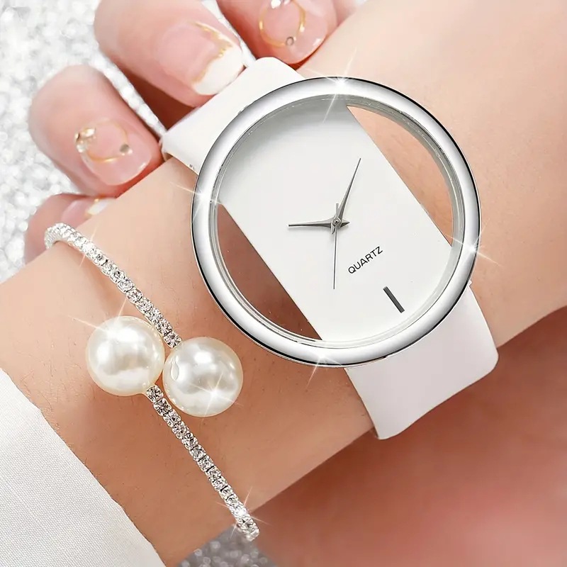 Luxury Watch White - 2 uds reloj Simple blanco de