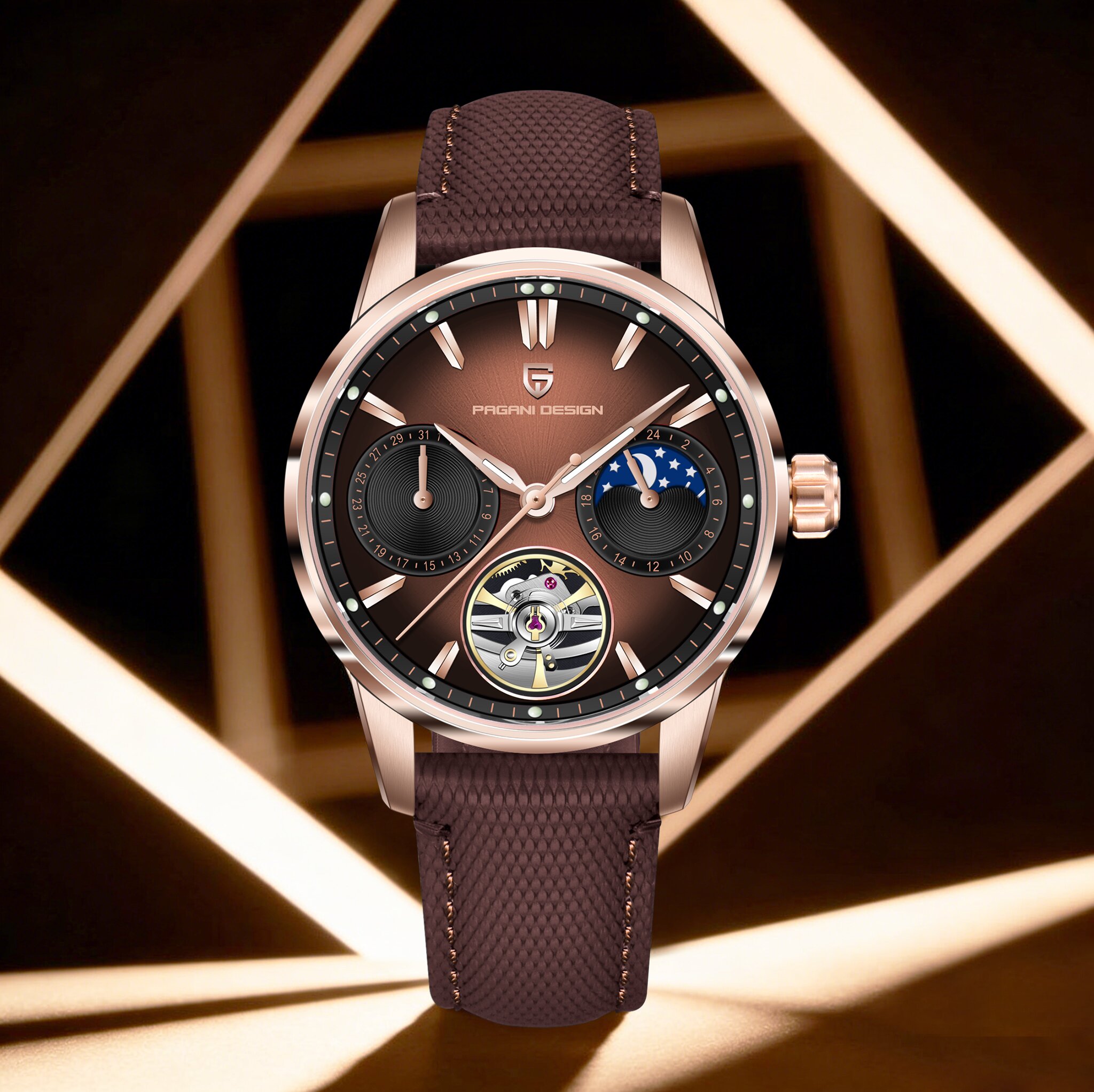 Moonphase Complication Watch - Reloj Mecánico para Hombre PAGANI DESIGN