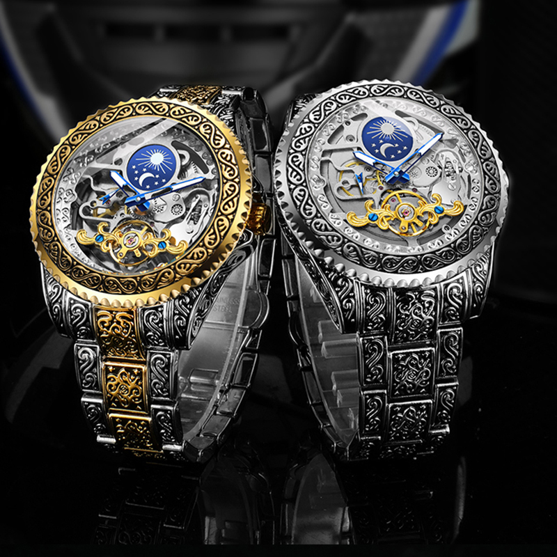 Moonphase Complication Watch - Forsining-reloj de pulsera mecánico automático para