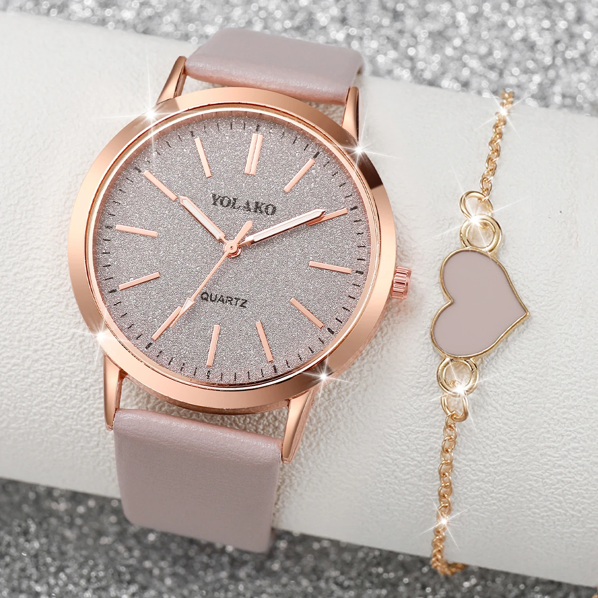 Open Heart Watch - Juego de 2 relojes de moda
