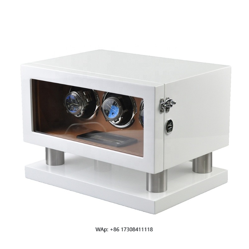 Luxury Watch White - Exhibidor de Relojes Giratorio de Cuero