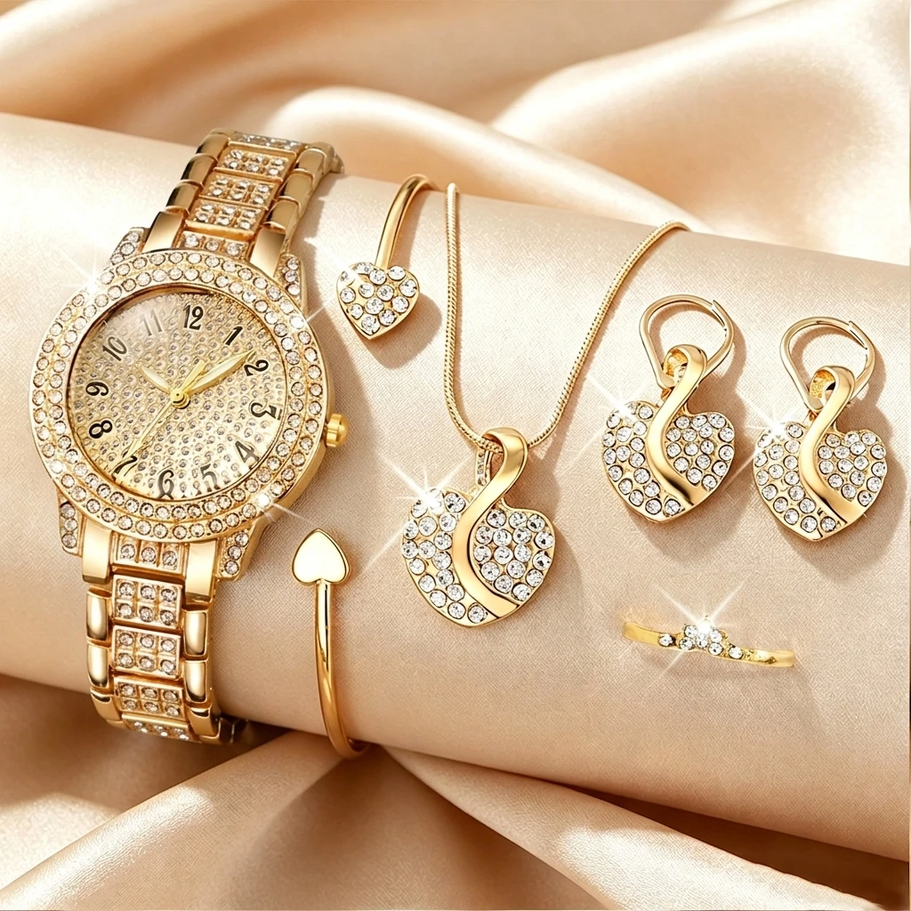 Open Heart Watch - Set de 6 Relojes de Mujer