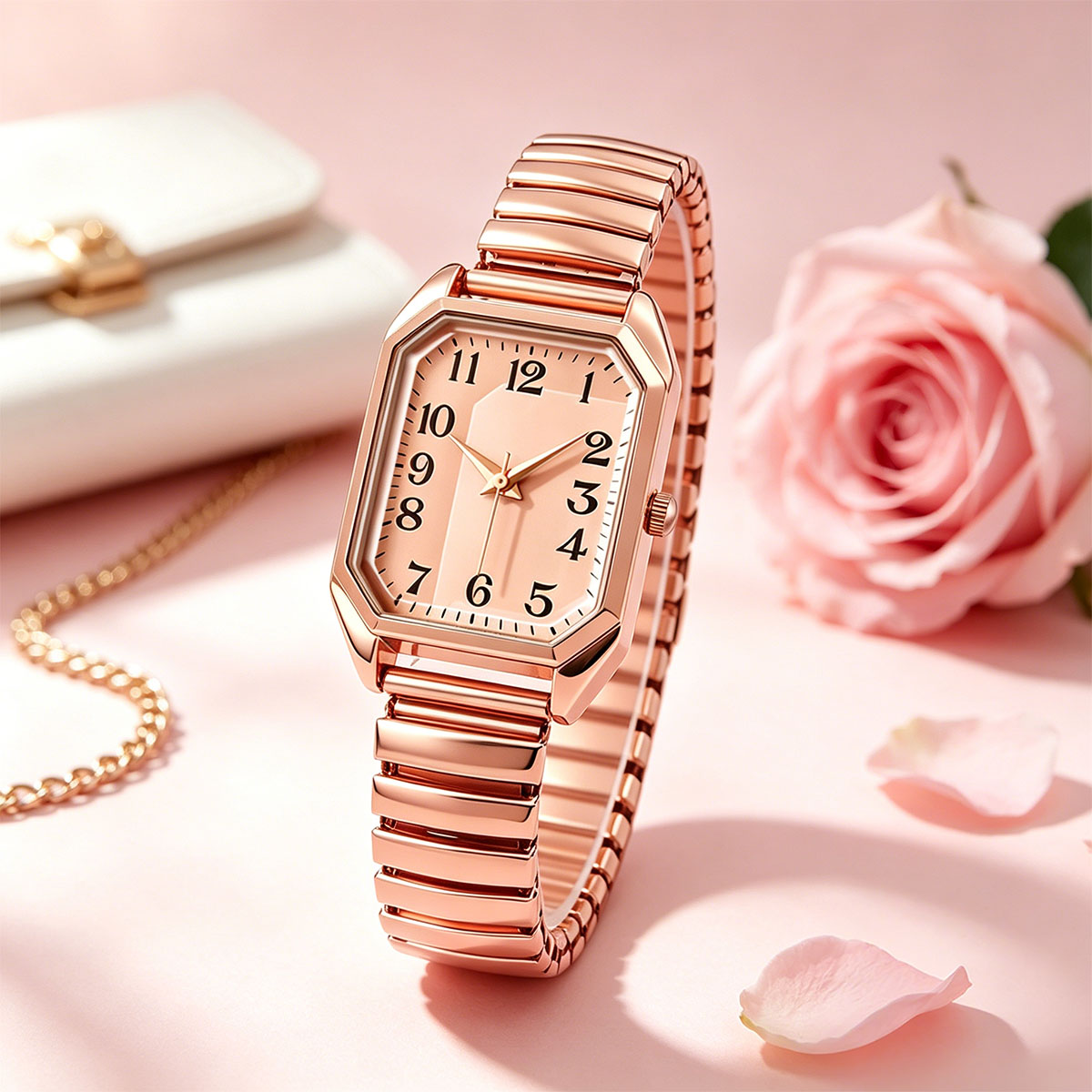 Lux Watch - Reloj de Cuarzo Octagonal Rectangular para