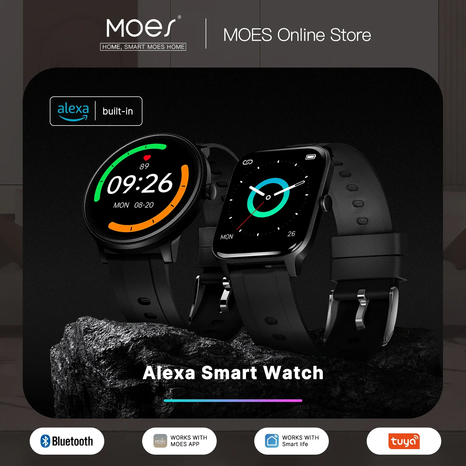 Open Heart Watch - MOES-reloj inteligente con pantalla táctil, dispositivo