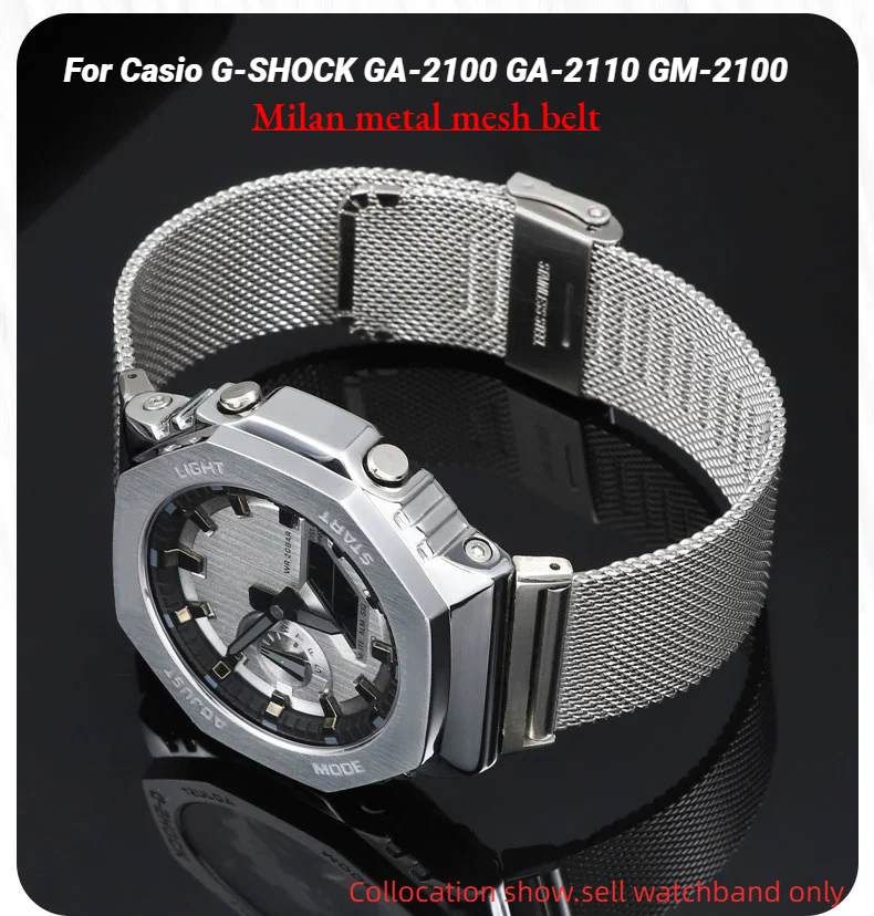 Casio Watch G-Shock Ga-2100 - Correa de malla metálica Milan para