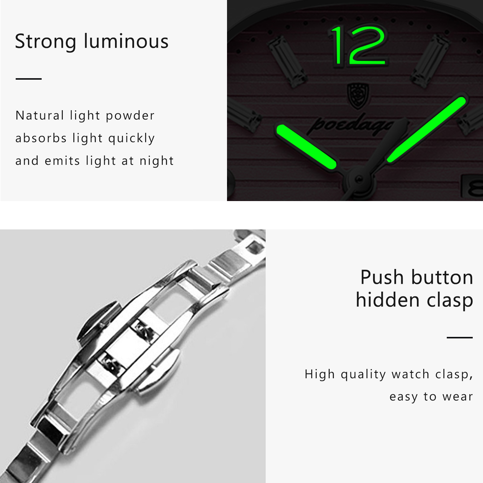 Reloj de pulsera POEDAGAR cuad - Luxury Watch Girl reseña y precio