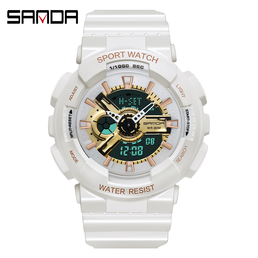 Sanda-reloj Digital para depor - Luxury Watch White reseña y precio