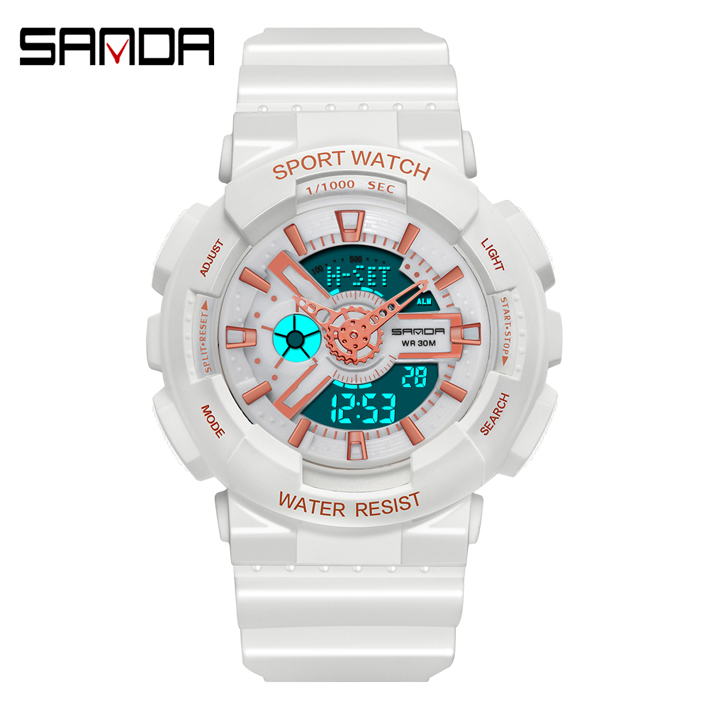 Sanda-reloj Digital para depor - Luxury Watch White reseña y precio