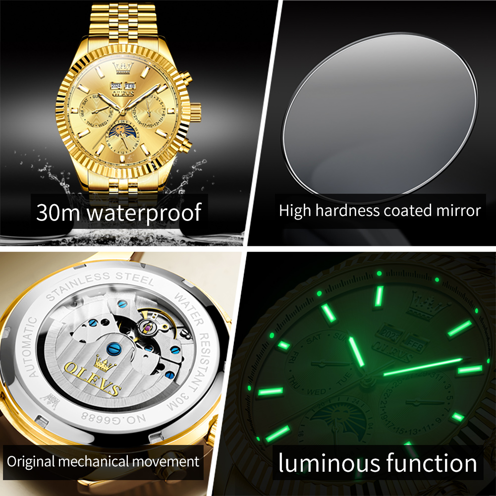 Reloj Automático OLEVS 6688 pa - Luxury Watch Hd reseña y precio