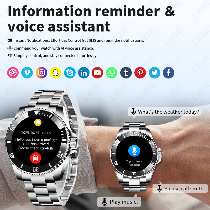 Reloj Inteligente LIGE de Lujo - Luxury Watch Hd reseña y precio