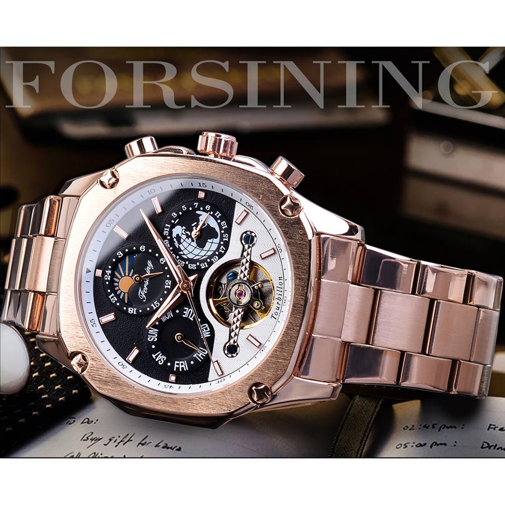 Forsining-relojes mecánicos au - Moonphase Complication Watch reseña y precio