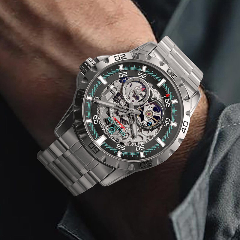 Reloj mecánico clásico GLENAW  - Open Heart Watch reseña y precio