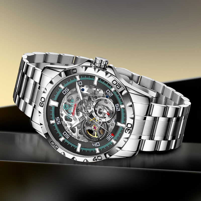 Reloj mecánico clásico GLENAW  - Open Heart Watch reseña y precio
