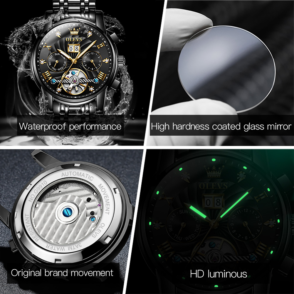 OLEVS Relojes clásicos para ho - Open Heart Watch reseña y precio
