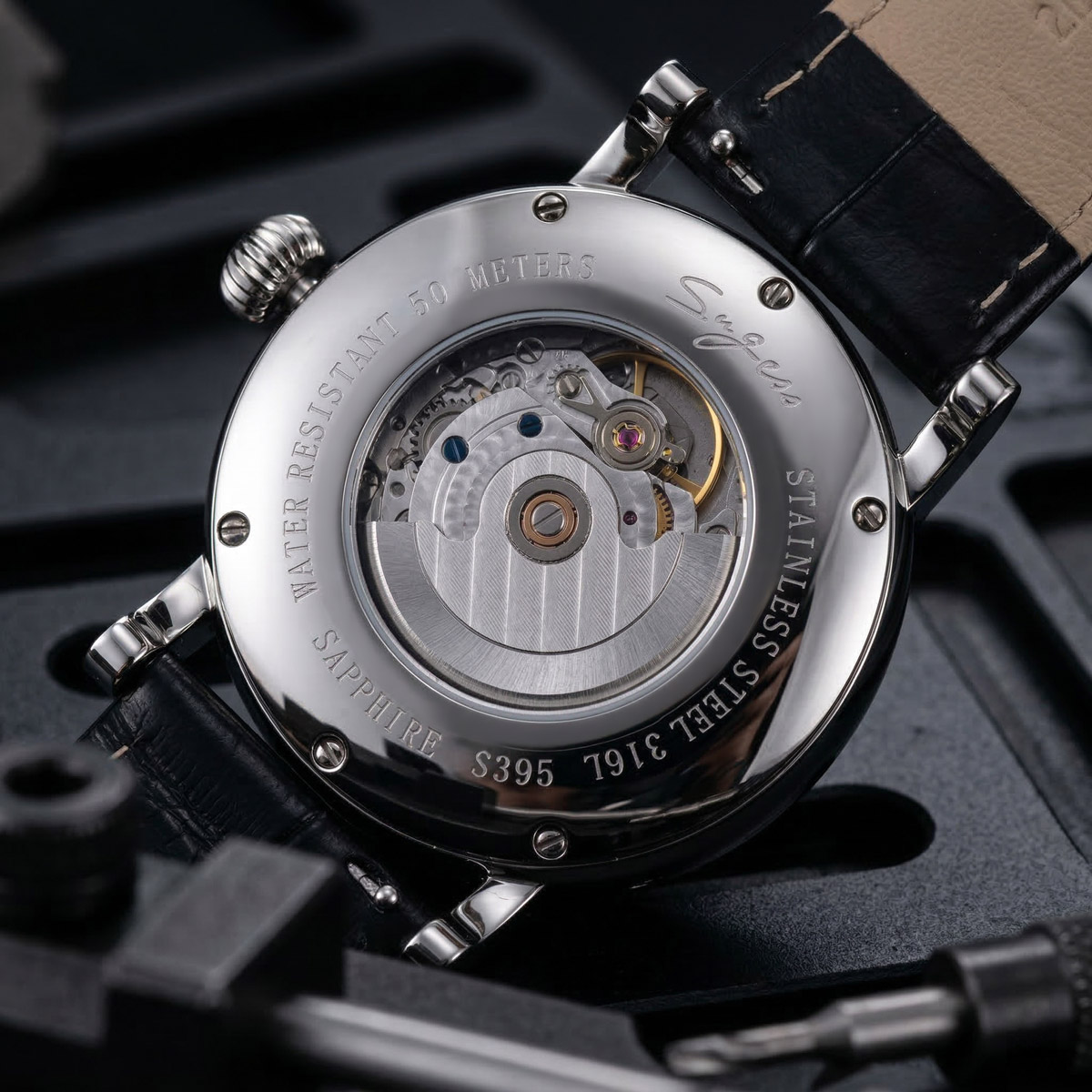 Sugess-relojes mecánicos autom - Moonphase Complication Watch reseña y precio