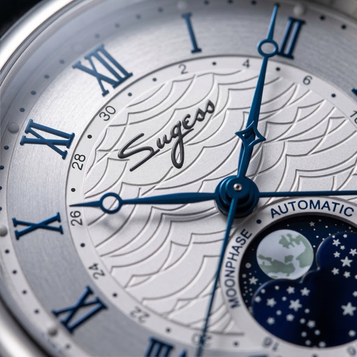 Sugess-relojes mecánicos autom - Moonphase Complication Watch reseña y precio