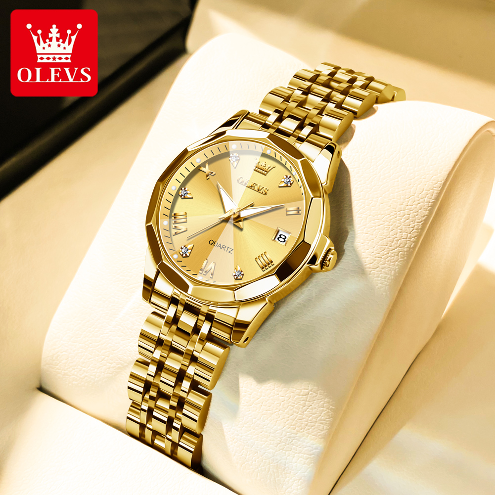 OLEVS, reloj dorado a la moda  - Lux Watch reseña y precio