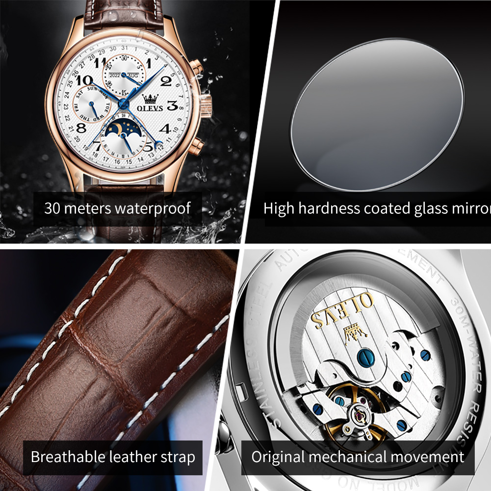 Reloj Mecánico de Lujo Origina - Moonphase Complication Watch reseña y precio