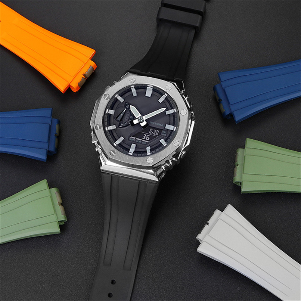 Correa de goma fluorescente pa - Casio Watch G-Shock Ga-2100 reseña y precio